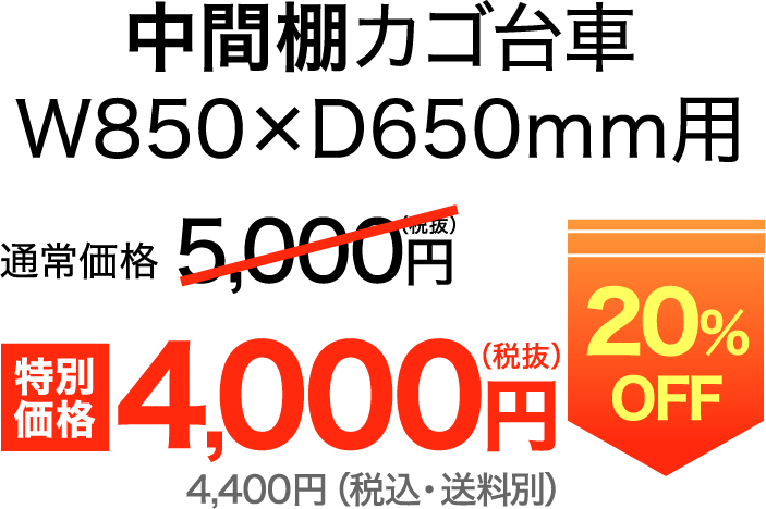 特別価格 4,000円（税抜）20%OFF